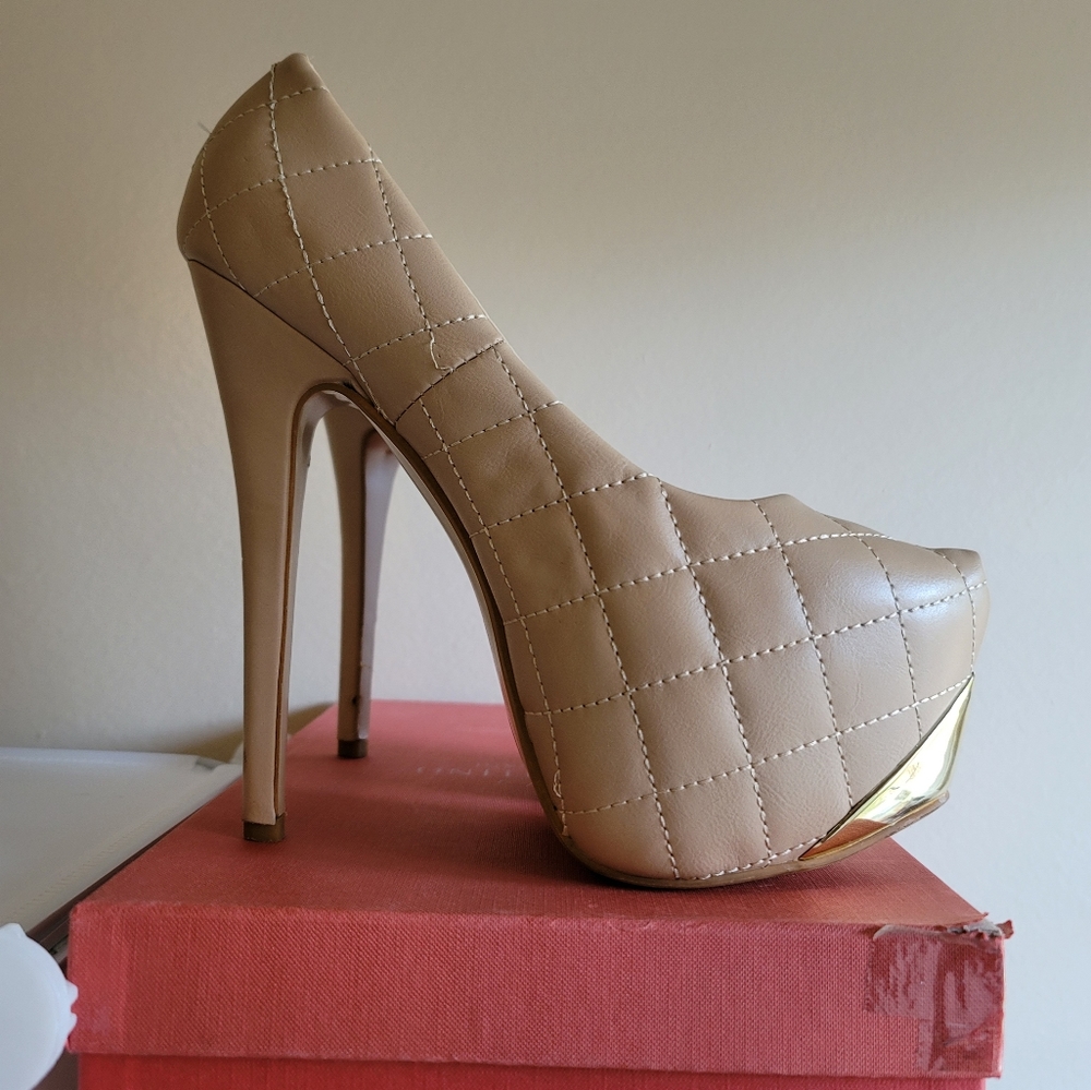 Show stopping quilted leather platforms